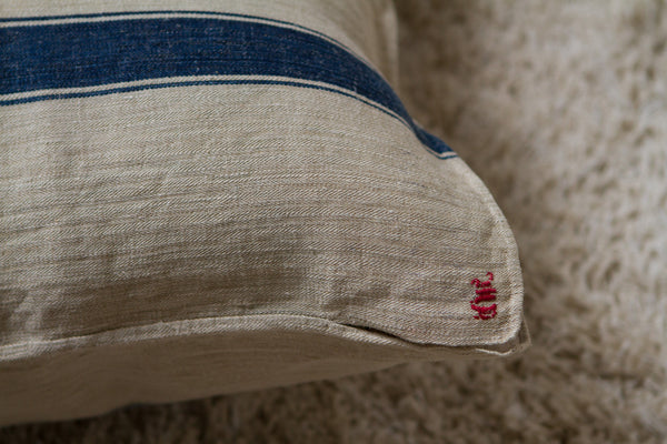 Vintage Grain Sack Ex Large Pillow
