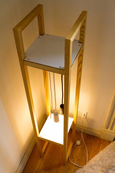 Modern recycled floor lamp