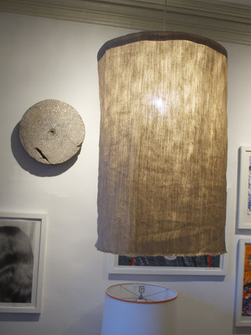 Rustic linen burlap pendant lamp