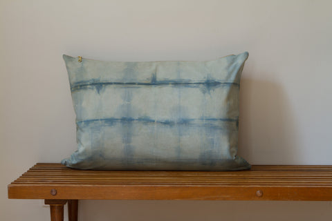 Blue Green Wire Shibori Pillow