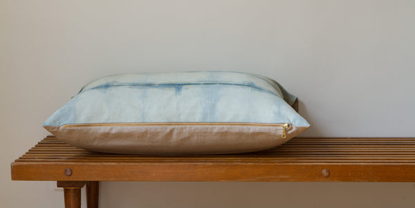 Blue Green Wire Shibori Pillow