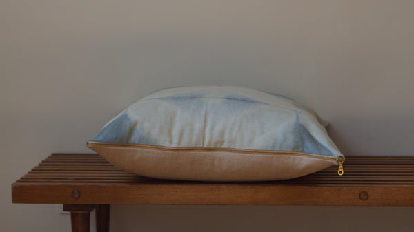 Blue Green Hex Shibori Pillow