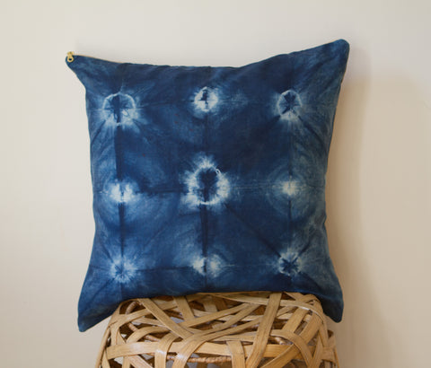 Cobalt Rings Shibori Pillow