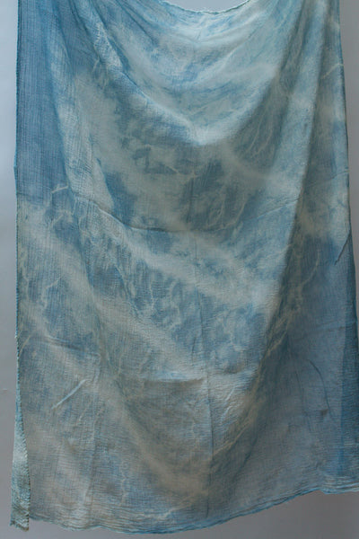 Shibori Cotton Gauze Scarf "Waves"