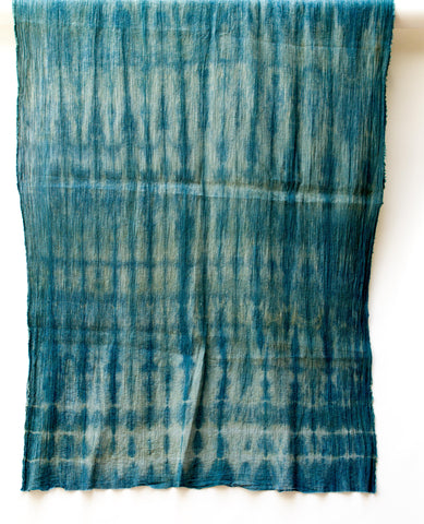 Shibori Crinkle Cotton Scarf "Lines"