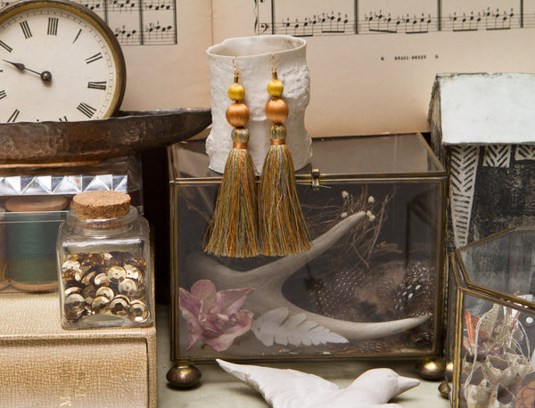 Vintage Silk Tassle Earrings