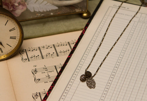 Vintage 3 charm necklace monogram