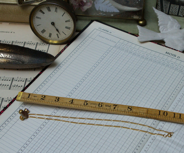 Vintage 4 Charm Necklace Mother of Pearl